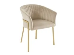 Lot De 2 Chaises Avec Accoudoirs En Velours Et Métal Doré - Beige - ZAOVA De Pascal MORABITO -Mobilier De Restaurant chaise 18483045