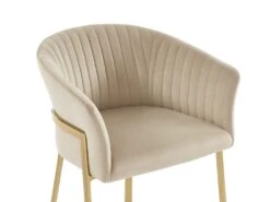 Lot De 2 Chaises Avec Accoudoirs En Velours Et Métal Doré - Beige - ZAOVA De Pascal MORABITO -Mobilier De Restaurant chaise 18483047