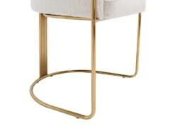 Lot De 2 Chaises Avec Accoudoirs En Tissu Bouclette Et Métal - Blanc Et Doré - JOSETHE De Pascal MORABITO -Mobilier De Restaurant chaise 18610027