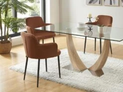 Lot De 6 Chaises En Velours Côtelé Et Métal - Terracotta - CELOLA De Pascal MORABITO -Mobilier De Restaurant chaise 18636867