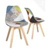 KAYELLES Lot De 2 Chaises Patchwork Scandinaves LAO