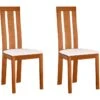 Lot De 2 Chaises DOMINGO - Hêtre Massif Coloris Chêne
