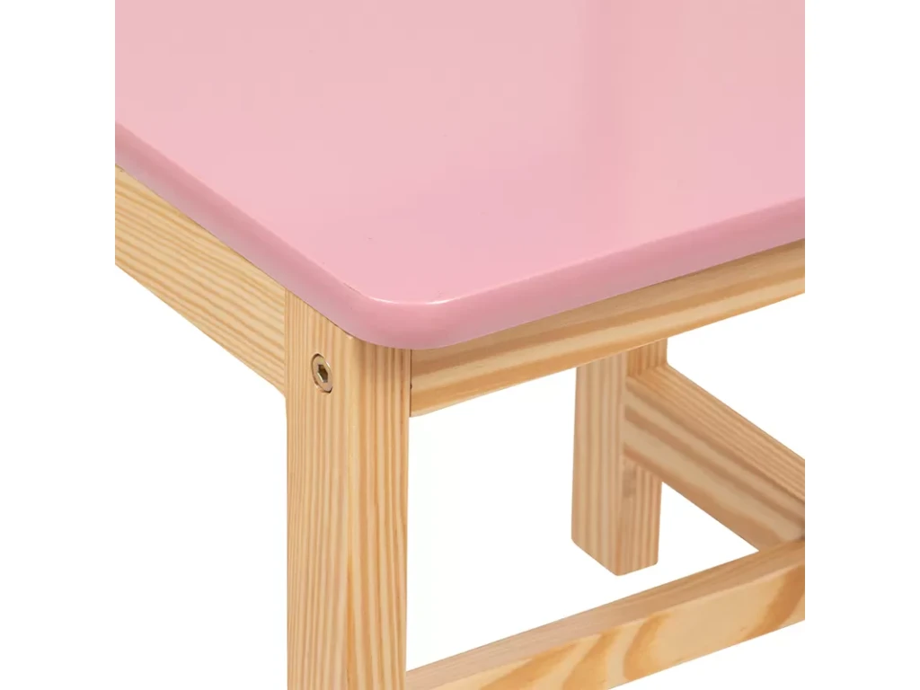 Chaise Pour Chambre D'enfant En MDF/pin Coloris Rose/naturel - L. 29 X P. 29 X H. 54.5 Cm 2 Chaise Pour Chambre D'enfant En MDF/pin Coloris Rose/naturel - L. 29 X P. 29 X H. 54.5 Cm – Image 2