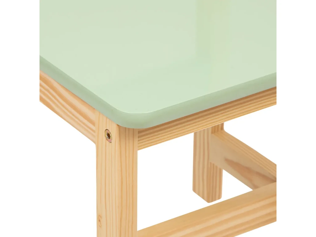 Chaise Pour Chambre D'enfant En MDF/pin Coloris Vert/naturel - L. 29 X P. 29 X H. 54.5 Cm 2 Chaise Pour Chambre D'enfant En MDF/pin Coloris Vert/naturel - L. 29 X P. 29 X H. 54.5 Cm – Image 2