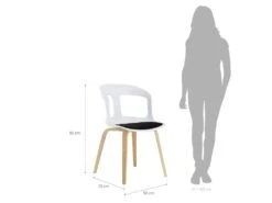 Chaise De Salle à Manger Ou De Bureau Avec Accoudoirs Pärumm Joritz Blanc 50x53x82 Cm -Mobilier De Restaurant chaise 19433865