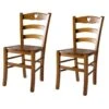 Lot De 2 Chaises Rustiques Chêne N°1 - PISA - L 45.5 X L 42.5 X H 88 Cm