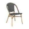 Chaise En Rotin Et Assise Bicolore Noir & Blanc H 84 Cm