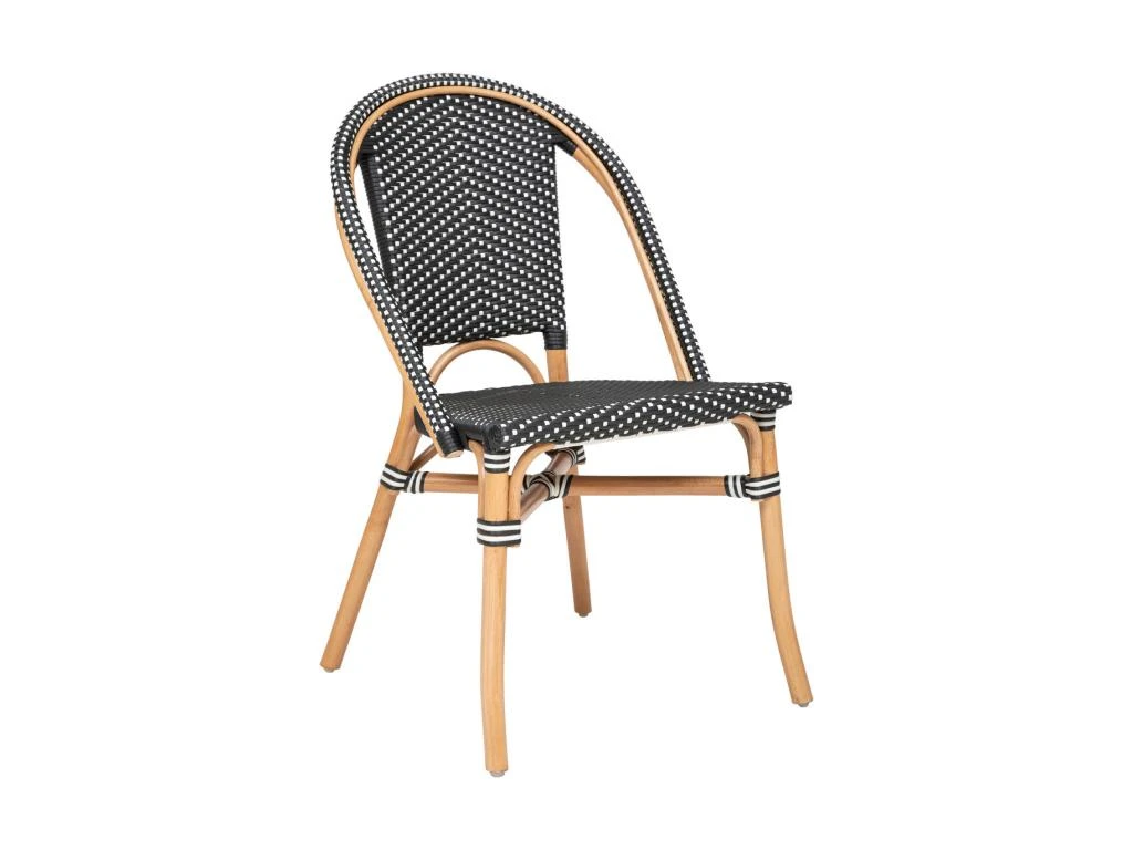 Chaise En Rotin Et Assise Bicolore Noir & Blanc H 84 Cm 1 Chaise En Rotin Et Assise Bicolore Noir & Blanc H 84 Cm