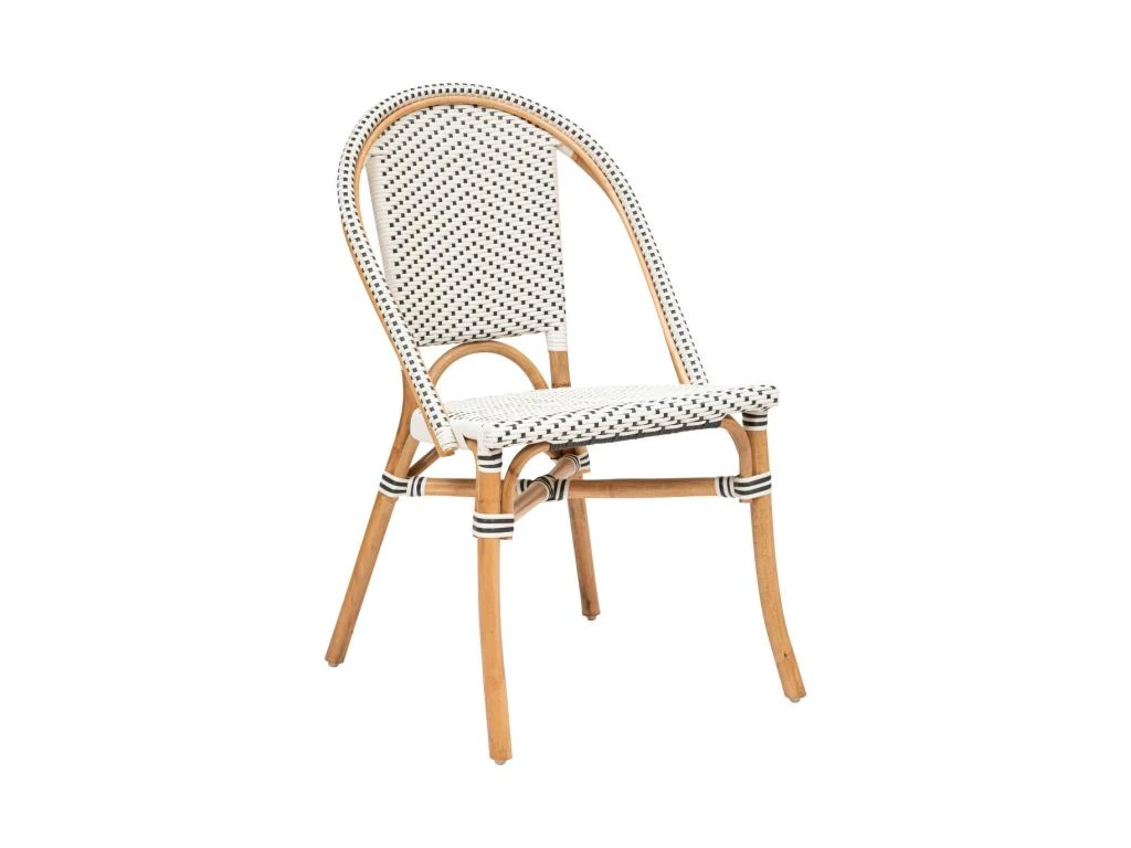 Chaise En Rotin Et Assise Bicolore Blanc & Noir H 84 Cm 1 Chaise En Rotin Et Assise Bicolore Blanc & Noir H 84 Cm