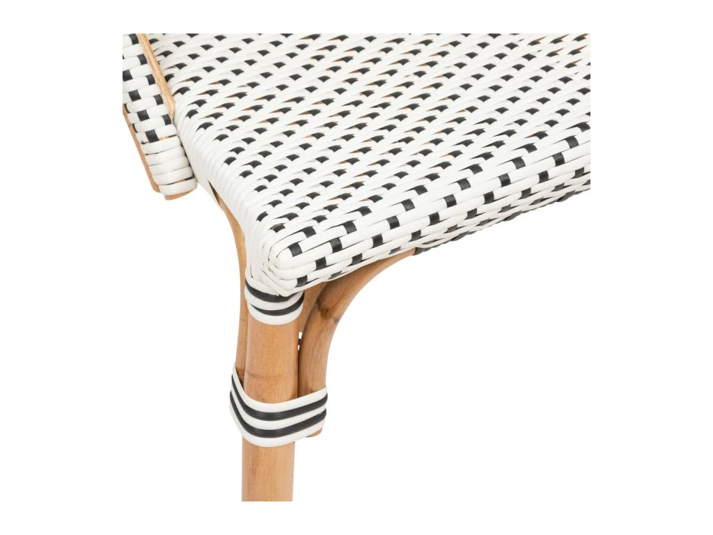 Chaise En Rotin Et Assise Bicolore Blanc & Noir H 84 Cm 2 Chaise En Rotin Et Assise Bicolore Blanc & Noir H 84 Cm – Image 2