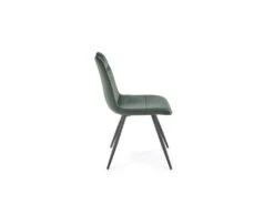 Chaise Design En Tissu Velours 46 X 58 X 83 Cm - Vert Foncé -Mobilier De Restaurant chaise 19816681