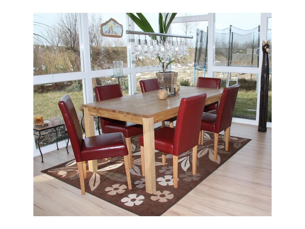 Lot De 6 Chaises De Salle à Manger Cuisine En Synthétique Rouge Pieds En Bois Clair Design Moderne 04_0000710 2 Lot De 6 Chaises De Salle à Manger Cuisine En Synthétique Rouge Pieds En Bois Clair Design Moderne 04_0000710 – Image 2