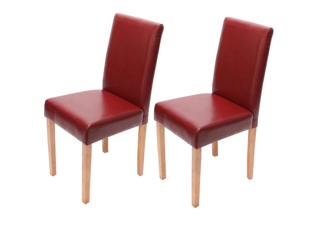 Lot De 6 Chaises De Salle à Manger Cuisine En Synthétique Rouge Pieds En Bois Clair Design Moderne 04_0000710 4 Lot De 6 Chaises De Salle à Manger Cuisine En Synthétique Rouge Pieds En Bois Clair Design Moderne 04_0000710 – Image 4