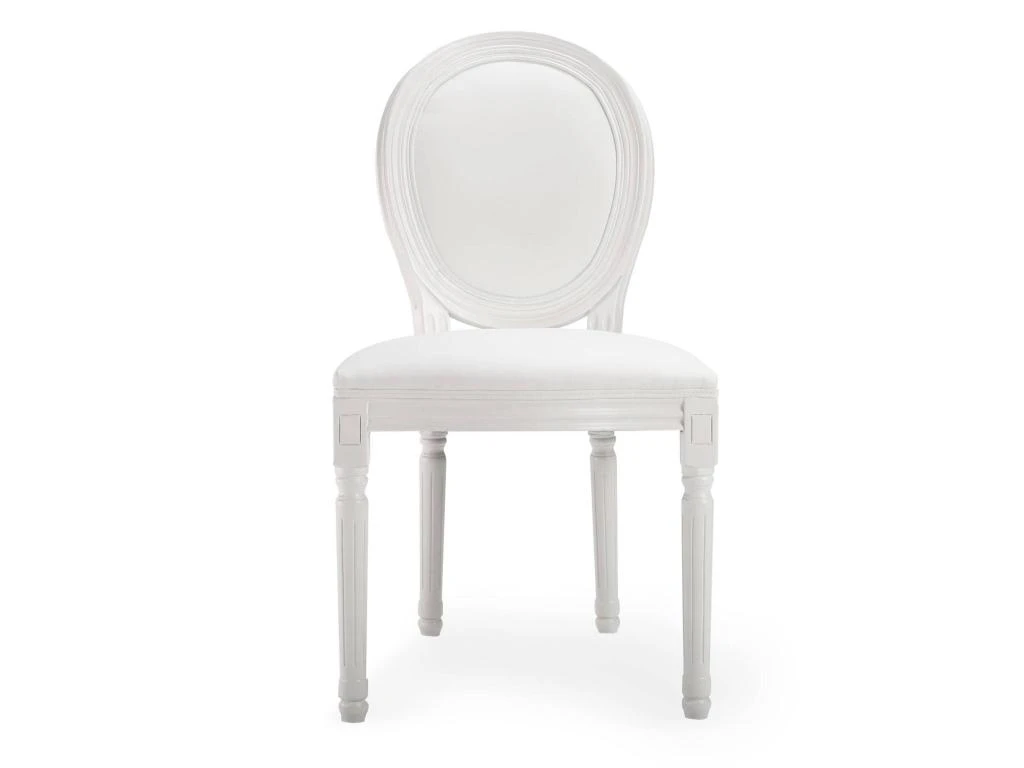 Lot De 2 Chaises Médaillon Louis XVI Simili (P.U) Blanc 2 Lot De 2 Chaises Médaillon Louis XVI Simili (P.U) Blanc – Image 2