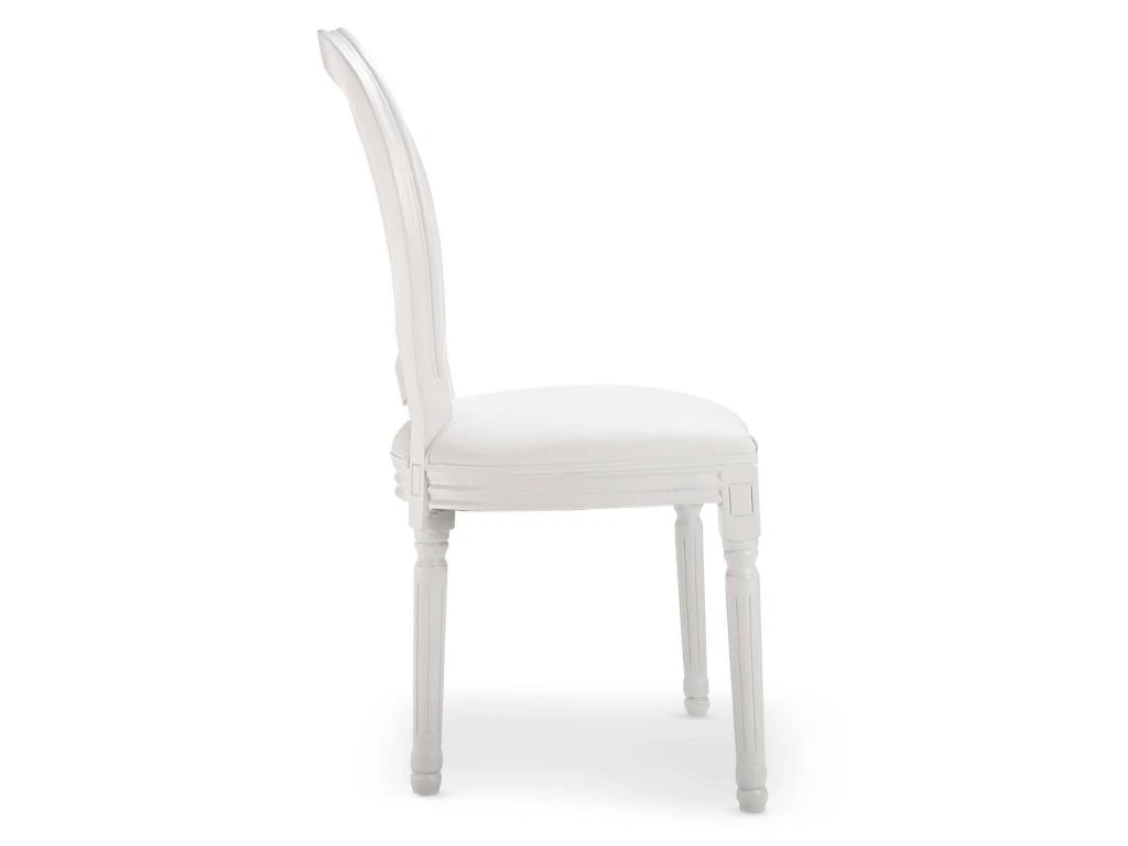Lot De 2 Chaises Médaillon Louis XVI Simili (P.U) Blanc 3 Lot De 2 Chaises Médaillon Louis XVI Simili (P.U) Blanc – Image 3