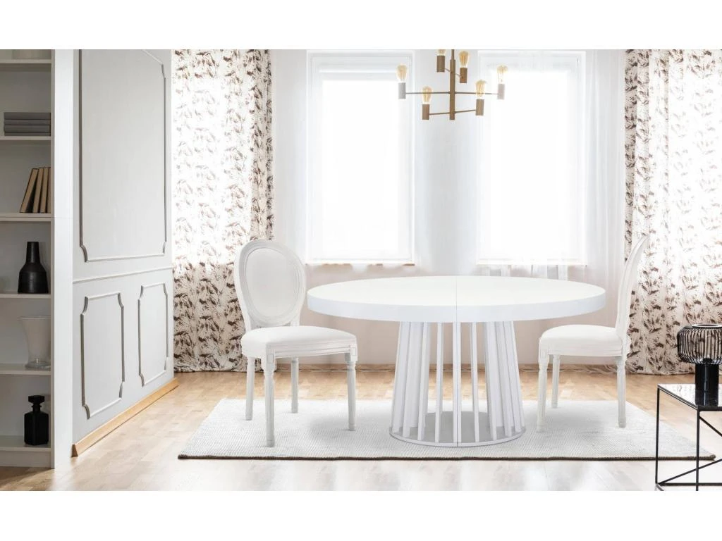 Lot De 2 Chaises Médaillon Louis XVI Simili (P.U) Blanc 5 Lot De 2 Chaises Médaillon Louis XVI Simili (P.U) Blanc – Image 5