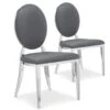 Lot De 2 Chaises Médaillon Sofia Simili Gris