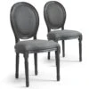 Lot De 20 Chaises De Style Médaillon Louis XVI Gris Tissu Gris