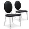 Lot De 2 Chaises Médaillon Sofia Simili Noir