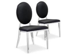 Lot De 2 Chaises Médaillon Sofia Simili Noir