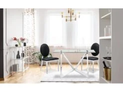 Lot De 2 Chaises Médaillon Sofia Simili Noir -Mobilier De Restaurant chaise 20010475