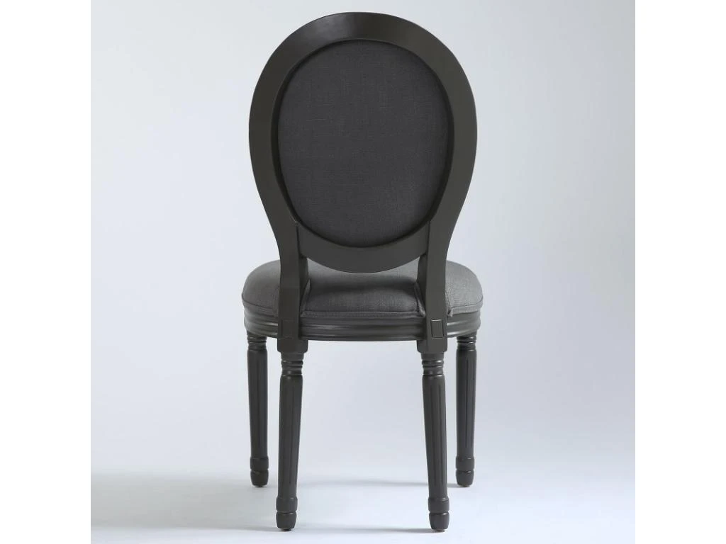 Lot De 2 Chaises De Style Médaillon Louis XVI Gris Tissu Gris 5 Lot De 2 Chaises De Style Médaillon Louis XVI Gris Tissu Gris – Image 5