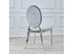 Lot De 2 Chaises Médaillon Pied Acier Era - Couleurs - Velours Gris -Mobilier De Restaurant chaise 20020069