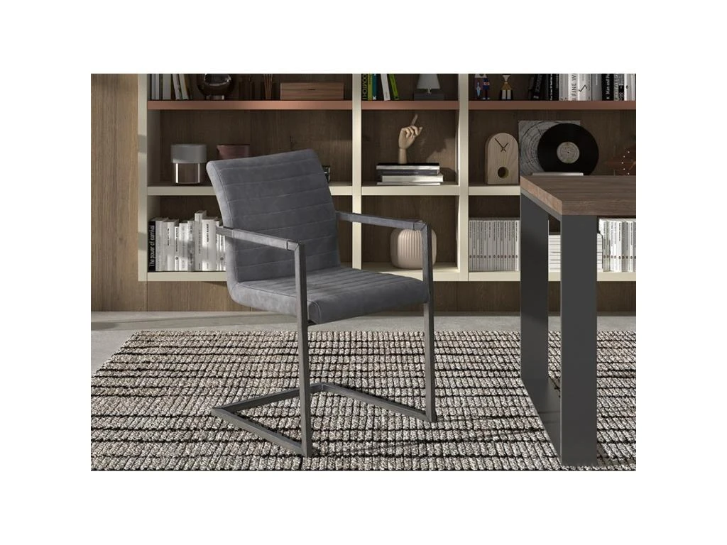 Chaise 'Brigotte' PU Gris Vintage 3 Chaise 'Brigotte' PU Gris Vintage – Image 3