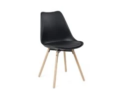 Lot De 2 Chaises Scandinaves Coussin Pieds Bois MIA (noir) -Mobilier De Restaurant chaise 20121721