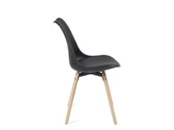 Lot De 2 Chaises Scandinaves Coussin Pieds Bois MIA (noir) -Mobilier De Restaurant chaise 20121723