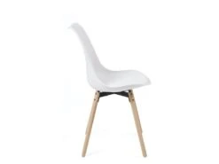 Lot De 4 Chaises Scandinaves Coussin Pieds Bois MIA (blanc) -Mobilier De Restaurant chaise 20121731