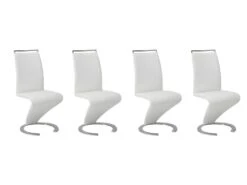 Lot De 4 Chaises TWIZY - Simili Blanc -Mobilier De Restaurant chaise 211871