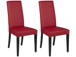Lot De 6 Chaises TACOMA - Simili Rouge & Pieds Noirs 15 Lot De 6 Chaises TACOMA - Simili Rouge & Pieds Noirs -Mobilier De Restaurant chaise 212147