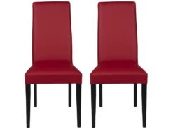 Lot De 6 Chaises TACOMA - Simili Rouge & Pieds Noirs 14 Lot De 6 Chaises TACOMA - Simili Rouge & Pieds Noirs -Mobilier De Restaurant chaise 212149