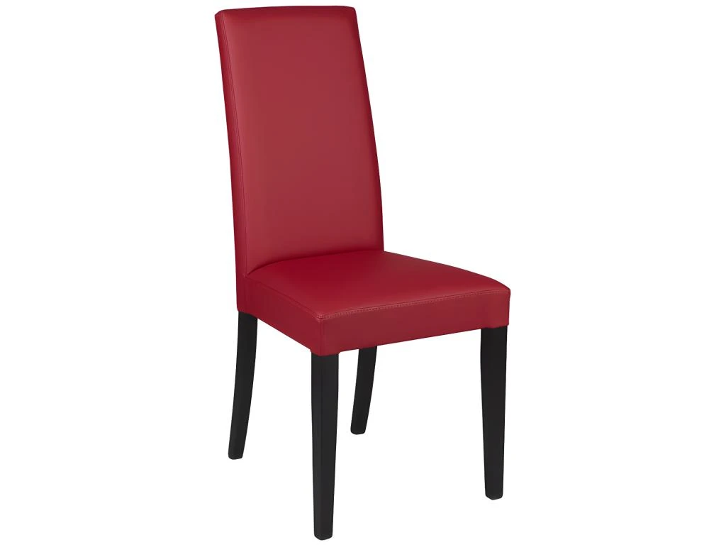 Lot De 6 Chaises TACOMA - Simili Rouge & Pieds Noirs 2 Lot De 6 Chaises TACOMA - Simili Rouge & Pieds Noirs – Image 2