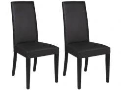 Lot De 6 Chaises TACOMA - Simili Noir & Pieds Noirs -Mobilier De Restaurant chaise 212189