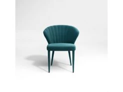 Lot De 2 Chaises Velours Bleu Pétrole Pieds Velours Assortis -Mobilier De Restaurant chaise 21220331