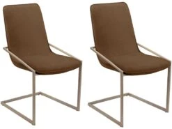 Ensemble De 2 Chaises De Salle à Manger Rembourrées En Velours -Mobilier De Restaurant chaise 21687779