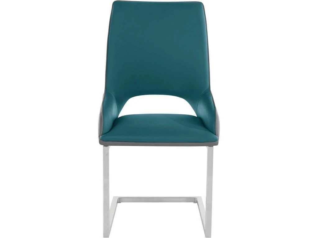 Lot De 2 Chaises De Salle à Manger En PU Anthracite Et Pétrole 2 Lot De 2 Chaises De Salle à Manger En PU Anthracite Et Pétrole – Image 2