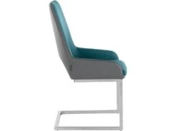 Lot De 2 Chaises De Salle à Manger En PU Anthracite Et Pétrole 10 Lot De 2 Chaises De Salle à Manger En PU Anthracite Et Pétrole -Mobilier De Restaurant chaise 21693143