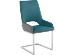 Lot De 2 Chaises De Salle à Manger En PU Anthracite Et Pétrole 11 Lot De 2 Chaises De Salle à Manger En PU Anthracite Et Pétrole -Mobilier De Restaurant chaise 21693145