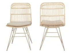 Uyuni - Lot De 2 Chaises Design En Rotin Pieds Beiges - Couleur - Naturel 17 Uyuni - Lot De 2 Chaises Design En Rotin Pieds Beiges - Couleur - Naturel -Mobilier De Restaurant chaise 21882727