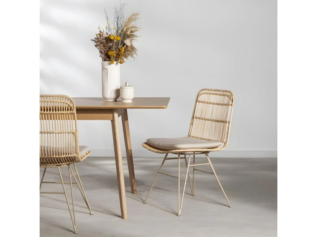 Uyuni - Lot De 2 Chaises Design En Rotin Pieds Beiges - Couleur - Naturel 10 Uyuni - Lot De 2 Chaises Design En Rotin Pieds Beiges - Couleur - Naturel – Image 10