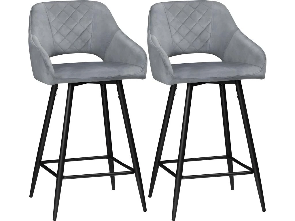 Lot De 2 Chaises De Salon SAMUEL Gris Et Noir 1 Lot De 2 Chaises De Salon SAMUEL Gris Et Noir