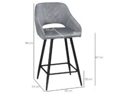 Lot De 2 Chaises De Salon SAMUEL Gris Et Noir 7 Lot De 2 Chaises De Salon SAMUEL Gris Et Noir -Mobilier De Restaurant chaise 21988557