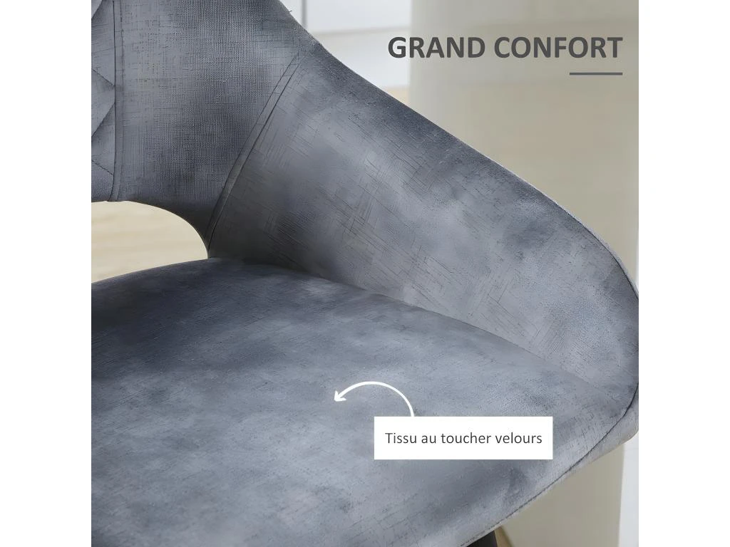 Lot De 2 Chaises De Salon SAMUEL Gris Et Noir 4 Lot De 2 Chaises De Salon SAMUEL Gris Et Noir – Image 4