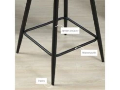 Lot De 2 Chaises De Salon SAMUEL Gris Et Noir 9 Lot De 2 Chaises De Salon SAMUEL Gris Et Noir -Mobilier De Restaurant chaise 21988561