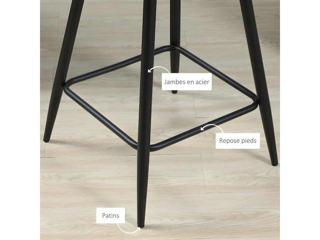 Lot De 2 Chaises De Salon SAMUEL Gris Et Noir 5 Lot De 2 Chaises De Salon SAMUEL Gris Et Noir – Image 5