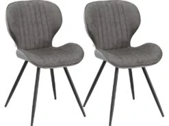 Lot De 2 Chaises EVAN Coloris Gris