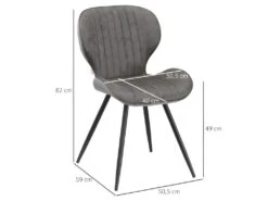 Lot De 2 Chaises EVAN Coloris Gris -Mobilier De Restaurant chaise 21988737